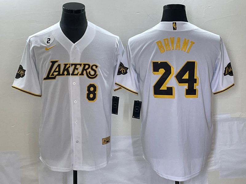 Men Los Angeles Lakers 24 Bryant white 2023 NBA Jersey style 2